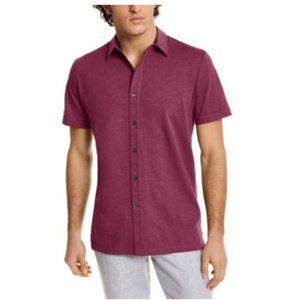 NWT Tasso Elba Mens Collared Textured Button-Down Shirt Size XL $50 5E0007